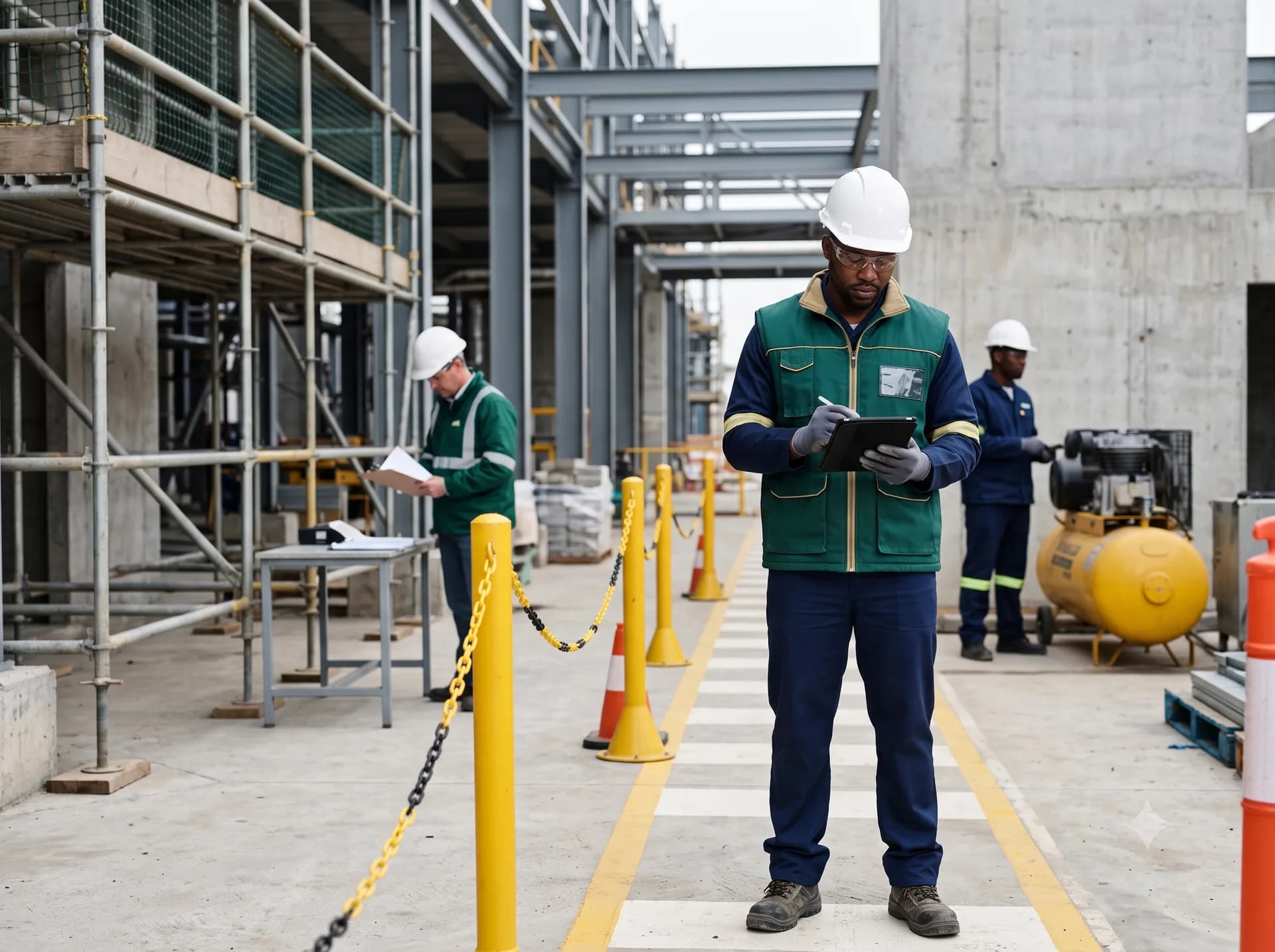 Safety consultant supporting controlled industrial, construction and logistics work environments